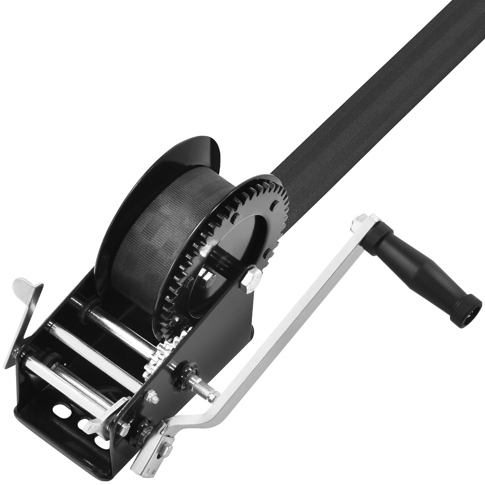 Hand Winch With Polyester Strap And Two-way Ratchet For Trailers_voghion.com